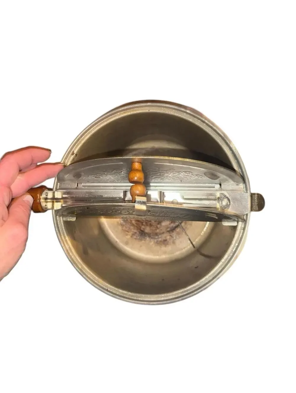 Wabash Whirley Pop 6 Qt Popcorn Aluminum Popper Stovetop Hand Crank Vintage - Picture 3 of 4